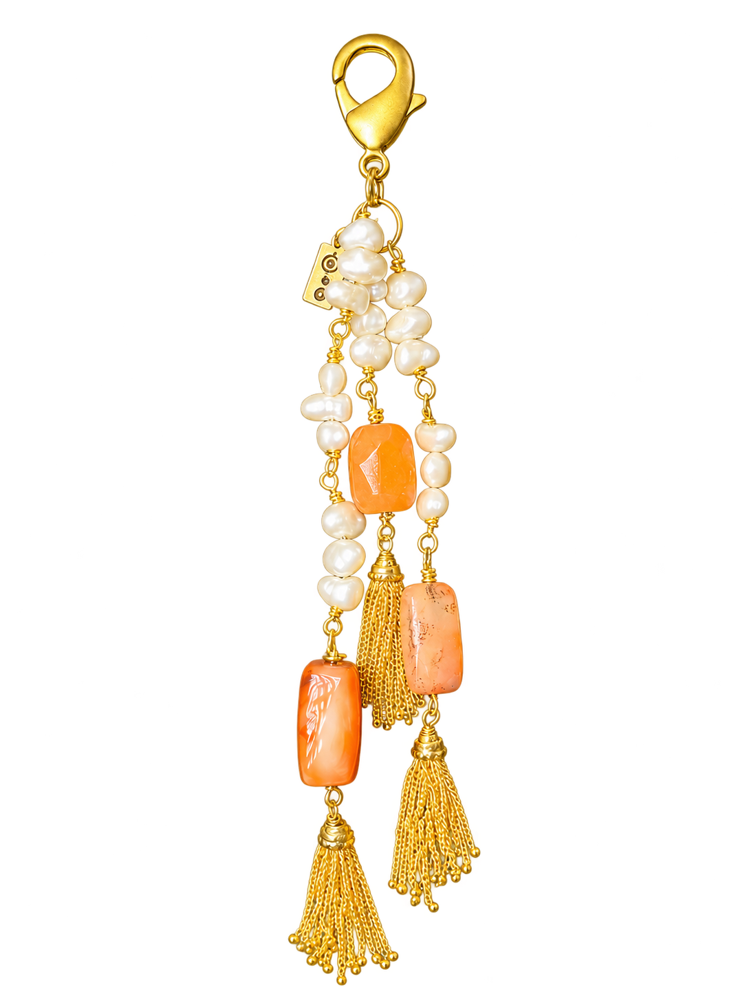 Pearl & Agate Tassel Bag Charm