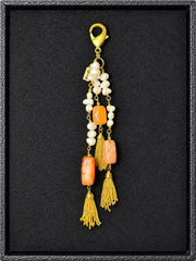 Pearl & Agate Tassel Bag Charm — additional view 1