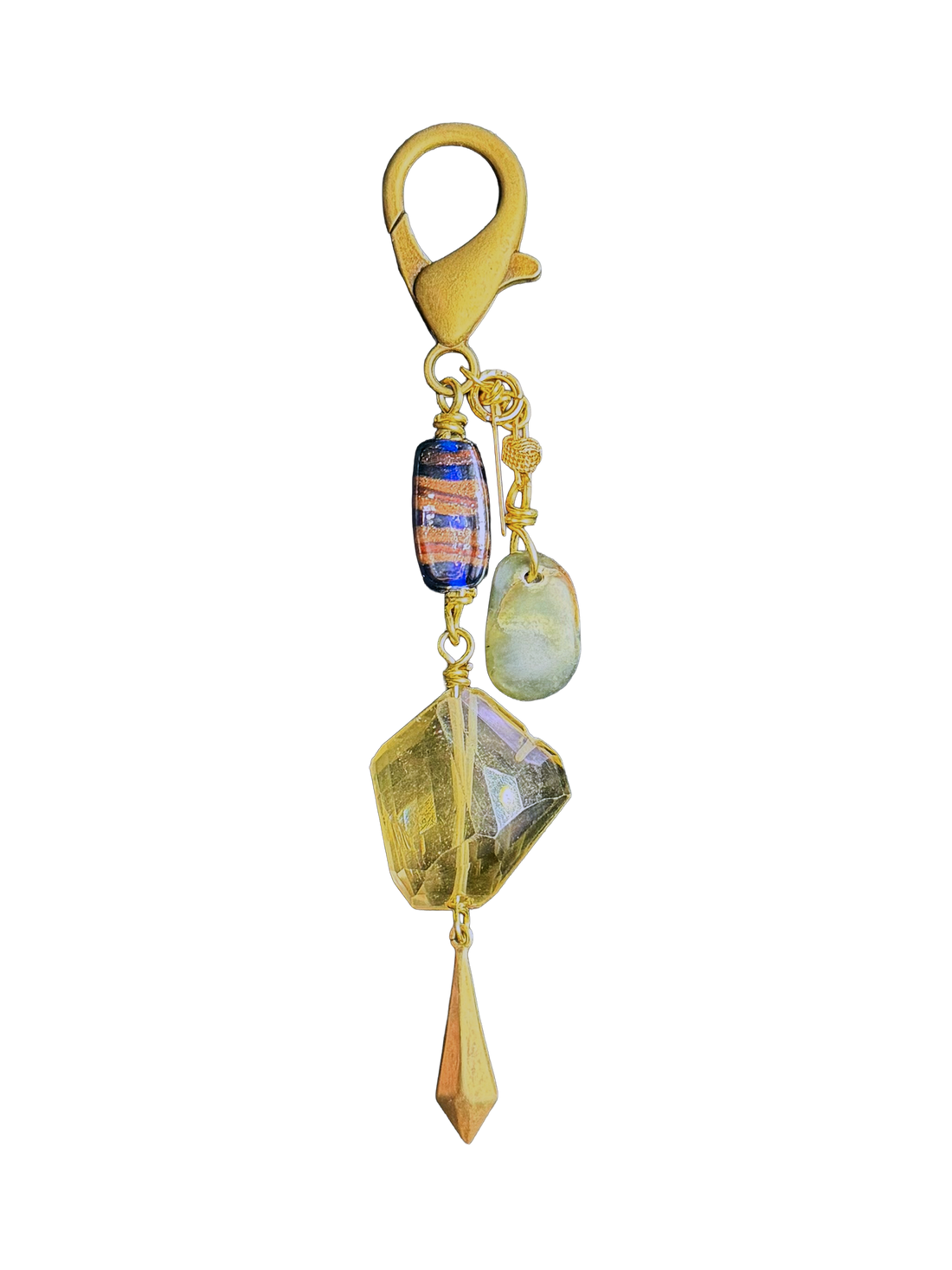 Big Sur Jade & Yellow Quartz Bag Charm
