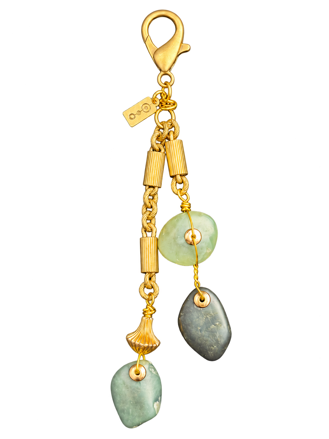 Big Sur Jade & Brass Link Bag Charm