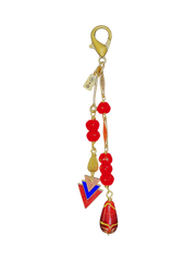 Red Czech Glass & Enamel Bag Charm