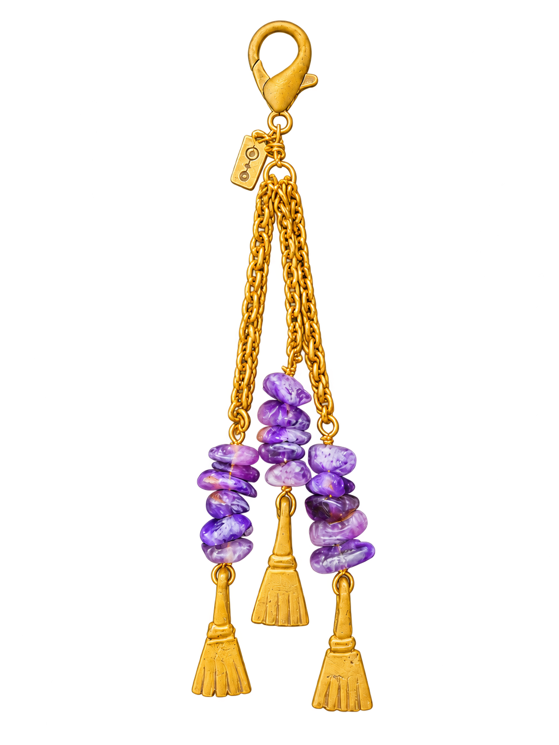 Amethyst & Brass Jingle Bag Charm