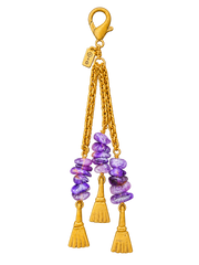 Amethyst & Brass Jingle Bag Charm