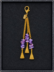 Amethyst & Brass Jingle Bag Charm — additional view 1