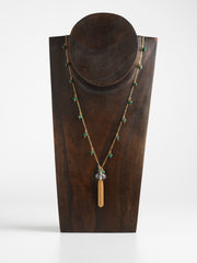 Emerald & Quartz Tassel Necklace