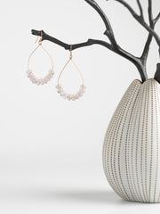Morganite Teardrop Hoops