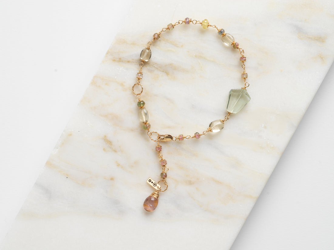 Tourmaline & Quartz Charm Bracelet