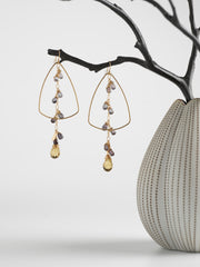 Lavender Spinel & Lemon Quartz Frame Earrings
