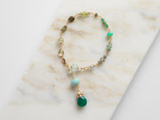 Green & Blue Gemstone Charm Bracelet