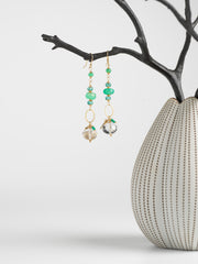 Chrysoprase & Quartz Drop Earrings
